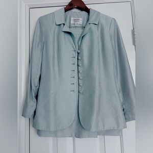 Constance Saunders Vintage light silk like blue skirt suit